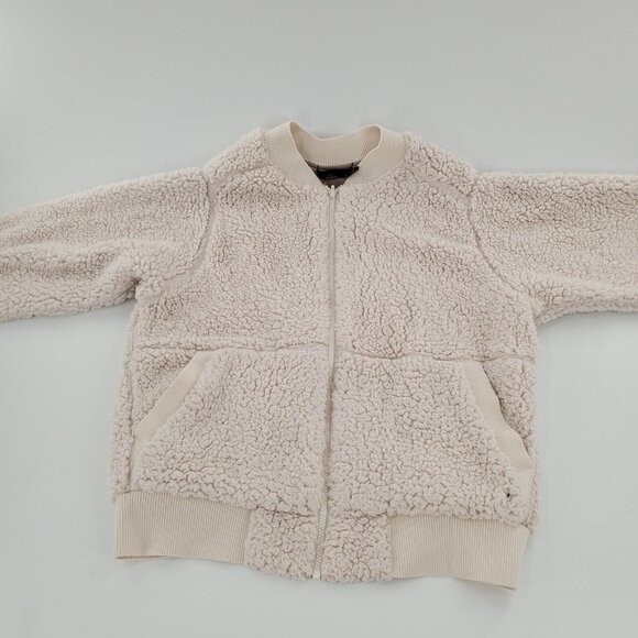Prana Woman's White Zip‎ Up Sweater S Long Sleeve Pale Pink - Picture 1 of 4
